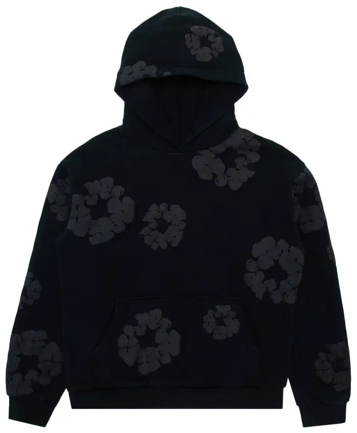 Denim Tears Cotton Wreath Hooded Sweatshirt 'Black Monochrome