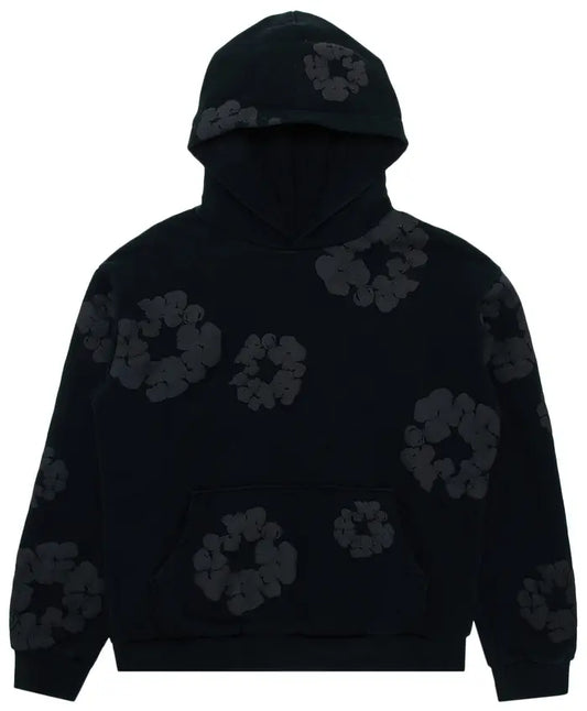 Denim Tears Cotton Wreath Hooded Sweatshirt 'Black Monochrome